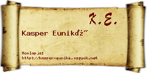 Kasper Euniké névjegykártya